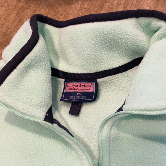 ~Vineyard Vines~ Mint Quarter-Zip Hi-Lo Fleece Top - Picture 2 of 6